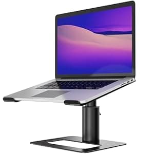 Amazon Basics Aluminum Laptop Riser - Adjustable Height, Heat Dissipation
