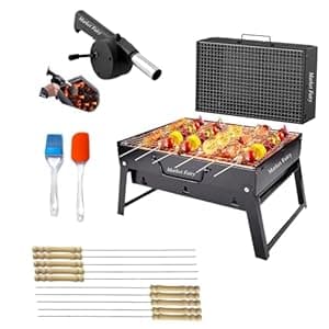 Portable Foldable Charcoal BBQ Grill Set with Tools